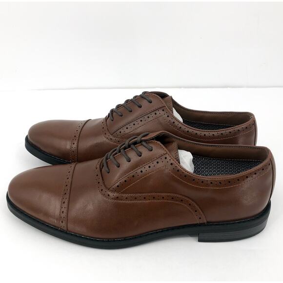 FAIRLANE & SONS Mens Feawin Flex Oxford Shoes Size 13 Tan Brown Leather NWOB - Picture 6 of 10